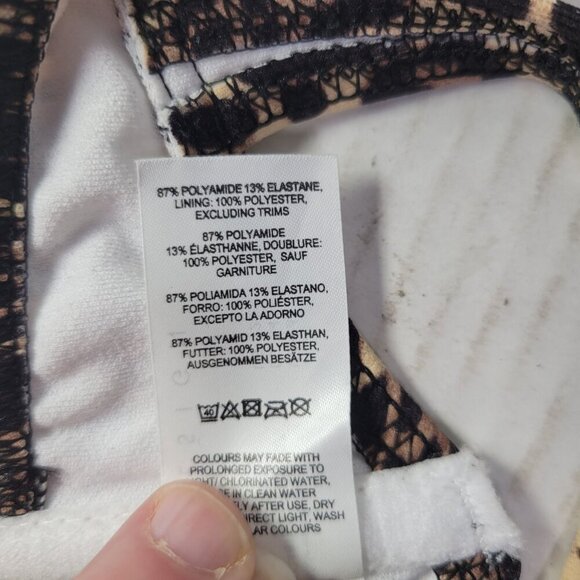 ASOS Design Women Leopard Print Ribbed Bikini Swim Top US 2 - Picture 3 of 5